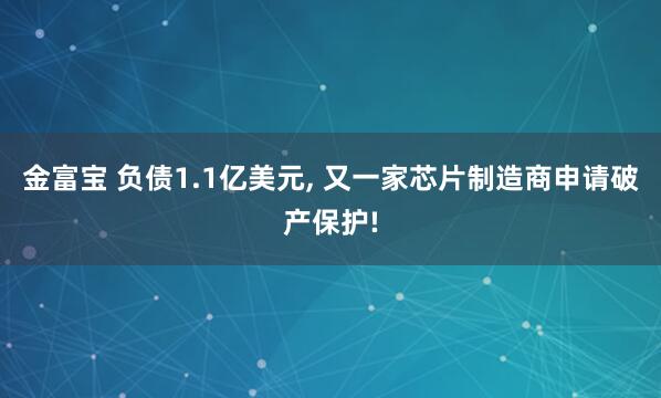 金富宝 负债1.1亿美元, 又一家芯片制造商申请破产保护!