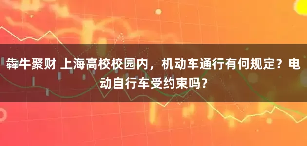 犇牛聚财 上海高校校园内,机动车通行有何规定?电动自行车受约束吗?