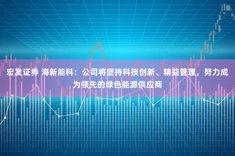 宏发证券 海新能科：公司将坚持科技创新、精益管理，努力成为领先的绿色能源供应商